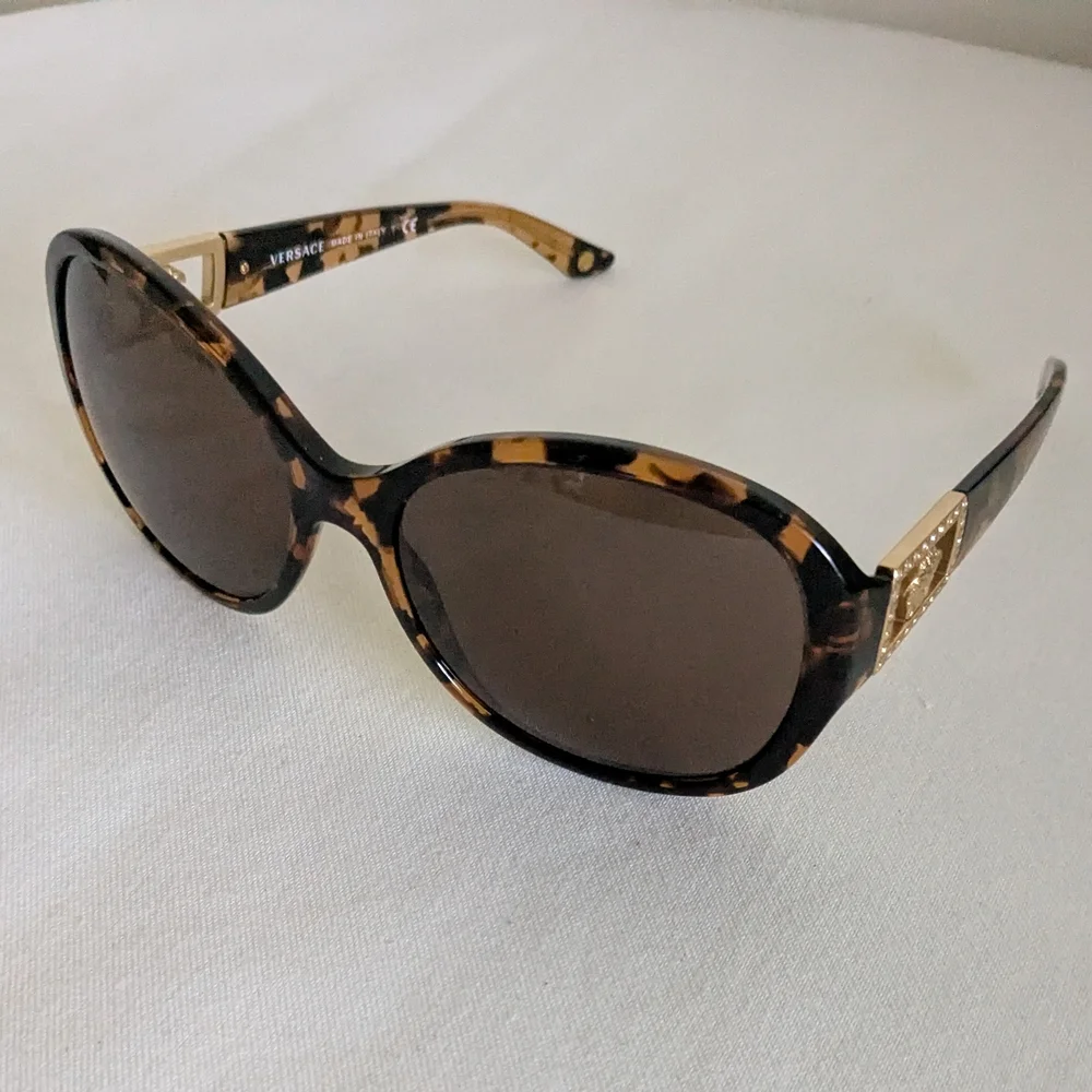 Versace Amber Havana Brown Shade Lens Tortoise Sunglasses VE4241B 998/73 Womens